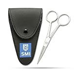 SMI Bartschere für Männer Schnurrbartschere Augenbrauenschere kleine Schere Für Gesichtshaare Edelstahl Pflegeschere mit Etui