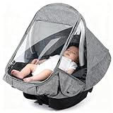 LPZMPZ Regenverdeck Babyschale Kinder Autoschale Baby Regenschutz Universal für Babyschale Autositze Regenschutzes Autoschale mit Luftlöchern, Trageöffnung und Zugang Rolltor (Grau)