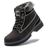 Cestfini Winterschuhe Damen Boots Warm Gefütterte Wanderstiefel Wasserdicht Trekking-Schuhe Outdoor Wanderschuhe Winterboots Schneestiefel RTW19-DE-BLACK-39