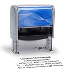 Adressstempel easyprint 3 - mit Wunschtext personalisierbarer, selbstfärbender Namensstempel, Adressstempel oder Firmenstempel - 5 Zeilen - 58x22mm