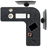 Relaxweex Filz-Mauspad in L-Form, 91,9 x 39,9 cm, Eck-Schreibtischunterlage, dunkelgrau, großes Filz-Mauspad und Tastaturmatte, L-förmige Schreibtischunterlage, Schreibtischschutzmatte für Büro,