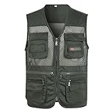 Herren Sommer Outdoor Weste Hundeweste Mit Vielen Taschen Multifunktionsweste Für Jagd Angeln Camping Ärmellos Jacke Fotografie Wandern Weste Anglerweste Für Den Außenbereich, Arbeit, Reisen