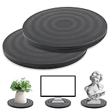 MIYUANGKJ 2 Stück 20 cm Schwarz Kunststoff 360 Grad Drehbarer Universal Drehteller für Laptops, Monitore, TV, Lautsprecher, Handwerk, Pflanzen, Küche