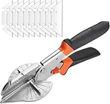 Gehrungsschere, 45 bis 135 Grad, Multi-Winkelschneider, viertelrundes Schneidewerkzeug mit 10 Ersatzklingen, verstellbare Handwerkzeuge zum Schneiden von Kunststoff, Holz, PVC