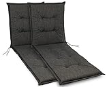 sunnypillow 2 Stück Liegenauflagen 190 x 60 - Auflage Sonnenliege Polster für Gartenliege extra dick 9cm - Polsterauflagen, wasserdicht, UV Lichtecht für Gartenmöbel Liegestuhl Liegen - Anthrazit