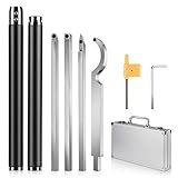 LALAGO Drechseleisen Set, Drechselwerkzeug Drehmeißel Set für Holz, Drehfinisher Werkzeug Set, Holzdrehwerkzeugsatz mit Hartmetallfräsern, Abnehmbarem Aluminiumgriff und Aluminium-Tragetasche
