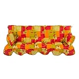 PATIO Hollywoodschaukel Auflage 180x50 Gartenbank Auflage Sitzkissen Rückenlehne Seitenkissen gesteppt rot orange gelb grün