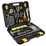 QWORK® Werkzeugkoffer Gefüllt, 140 Stück Werkzeugkoffer, Werkzeugset Haushalt mit Sechskantschlüssel, Schraubenzieher Set, für Bau- und Heimgebrauch