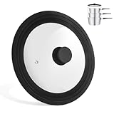 HDRNTUniversaldeckel Schwarz, Glasdeckel Hitzebeständig, Deckel für Pfannen und Töpfe, silikon, Topfdeckel Universal für Töpfe und Pfannen mit 28/30/32 cm Durchmesser (28-30-32cm)