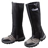 Azarxis Outdoor Gamaschen wasserdichte Wandergamaschen Atmungsaktive Beinschutz Gaiter Herren Damen Regengamaschen für Wandern Jagd Fahrrad (Schwarz, L)