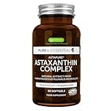 Fortschrittlicher Astaxanthin Komplex, das stärkste Antioxidans der Natur, 4mg Astaxanthin aus 42mg Algenkonzentrat, 90 vegane Weichkapseln, von Igennus