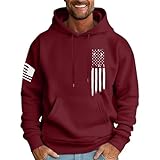 BOTCAM Hoody Männer Trendy Hoodies für Herren Übergroße Fleece-Sweatshirts Langarm Hoodie Große und Lange Grafik Hoodie Mit Taschen Herren Training (Wine, XXL)