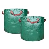 Wiederverwendbare Laubsäcke, Gartenabfallbeutel, Hof, Rasen, Gartensäcke mit verstärkten Griffen, Gartensäcke für Schmutz, extra große wiederverwendbare Laubbeutel, Laubsammler (13 Gallonen), 2 Stück