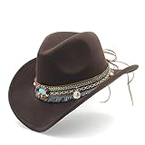 XMYNB Cowboy-Hut Kinderwolle Hollow Western Cowboy Hut Mit Quaste Gürtel Kinder Mädchen Jazz Hut Cowgirl Sombrero Cap Größe Einstellbar