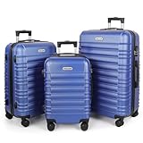 MoFut Koffer Set 3 Teilig Hartschale, Kofferset, Gepäck-Sets, Hartschalenkoffer Trolley Rollkoffer Suitcase, Reisekoffer mit Rollen, Handgepäck mit Passwortsperre und Teleskopgriff