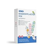 Kinder Pflaster Set 50 Stk - große Packung - versch. Motive wie Tiere, Einhorn & Dinosaurier Figuren - Kinderpflaster Jungen & Mädchen - Fingerpflaster 1,9x7,2cm, wasserfest & bunt - Trostpflaster
