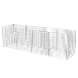 yorten Gabionen Hochbeet aus Stahl Gabionen-Pflanzkorb 360 x 90 x 100 cm (Silbern) Hohe Belastbarkeit