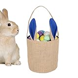 Jikiaci Osterhasen-Tasche - Niedliche Hasenohrtasche mit Henkel | Ostereiersuche-Korbtasche für Kinder, Tragetasche, Aufbewahrung, Eier, Süßigkeiten und Geschenke