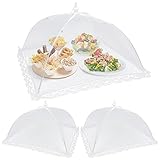 3 StüCk Fliegenhaube,Fliegenschutz Essen Fliegenabdeckung,Faltbare Fliegenschirm Fliegenabdeckung,32x32cm,FüR Lebensmittel Grill Partys Buffets Camping