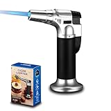 QIANCSJ Flambierbrenner, Küchenbrenner Nachfüllbarer Bunsenbrenner, Crème Brulée Brenner mit Sicherheitsschloss für Küche Desserts Grillen Camping (Butan Nicht Inbegriffen)