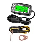 Yooreal Digitaler Betriebsstundenzähler und Drehzahlmesser, Motortemperaturanzeige, hintergrundbeleuchtetes Display, wasserdicht für Roller, Mini-Fahrrad, Motorrad, Rasentraktor