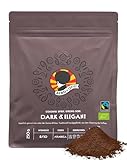 AFRO COFFEE Dark & Elegant I 250g Premium Bio Kaffeepulver Fairtrade I 100% Arabica Kaffee gemahlen I Kaffee aus Äthiopien mit Noten von Bitterschokolade I handgepflückt, dunkel geröstet, säurearm
