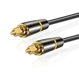 YOURKAY 2m Optisches Audiokabel, LWL Optisches Kabel Digital Audiokabel Toslink auf Toslink,Toslink kabel, Kompatibel mit LG/Samsung Soundbar, Stereoanlage, Heimkino, PS4, Xbox