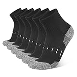 Socken Herren Quarter Sportsocken 43-46 39-42 Baumwolle Laufsocken mit Frotteesohle Halbhoch Socken Atmungsaktive Arbeitssocken (DE/NL/SE/PL, Numerisch, 43, 46, Regular, Regular, Schwarze 6-Paare)