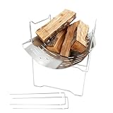 Feuerstellenständer | Tragbares Outdoor-Werkzeug, zusammenklappbar, aus Edelstahl, Halterung für Feuerstelle, für den Außenbereich, Picknick, Zelt, Wohnmobil, Strand, Ausflüge, Reisen, Zuhause, Garten