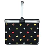 30L Einkaufstasche Familie Tragekorb Faltbar Einkaufskorb Groß Picknickkorb Klappkorb Reisetasche Personalisierter Einkaufen Korb mit Gepolsterten Griffen - ideal für Reisen/Picknick/Einkaufen