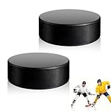 yotutun 2 Stück Eishockey Pucks, Übung Hockey Pucks Erwachsenen Eishockey EIS Pucks Vollgummi Sports für Übung und Klassisches Training Indoor, Schwarz