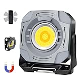 MASMEJOR 30W LED Arbeitsleuchte Akku 1500LM 4000mAh mit Magnetfuß & 7 Lichtmodi & Stufenlosem Dimmer - Tragbare Campinglampe für Stromausfall, Autoreparatur, Garage, Werkstatt, Camping, Zelt