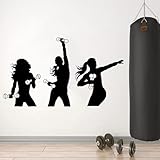 JCSMKFQ Fitness Mädchen Wandaufkleber Sport Silhouette Aerobic Hantel Vinyl Fensteraufkleber Gym Dekor Wandbild Wanddekoration
