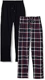 FM London (2er-Pack) Pyjama für Herren - Leichte Herren-Pyjamahose, Loungewear und Nachtwäsche - Reich an Baumwolle, bequeme Passform Herren-PJs