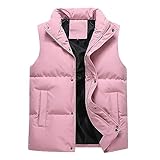 Winterweste für Herren, große Größen, weiche Jacke, leichter Mantel, modische Jacke, Bomberjacke, warme Puffer, elegant, sportlich, bequeme Jacken, Daunenjacken, Slim Fit, lässige Daunenjacke, Rosa, S