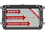 M.I.C. AV8V7-lite Android 12 Autoradio mit navi Ersatz für VW Golf t5 touran Passat RNS RCD Skoda SEAT: DSP DAB Plus Bluetooth 5.0 WiFi 2 din 8' IPS Bildschirm 2G+32G USB Auto zubehör DE/at/CH