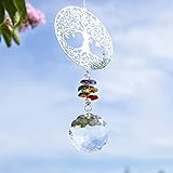 H&D HYALINE & DORA Kristall Regenbogen Sonnenfänger hängen Metall Baum des Lebens Anhänger