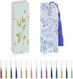 50 Blatt Aquarellpapier 300g, 15 x 5 cm Aquarellblock, Watercolour Paper, Aquarell Lesezeichen Papier zum Malen, Watercolor Paper zum Basteln, als Aquarellpapier Postkarten GrußKarten mit 15 Quasten