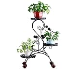 WZWTYSM PflanzenständerBlumenständer, Blumenregal, Blumenbank, Pflanzenständer für den Innenbereich, Hohes Pflanzenregal, Blumentopfhalter aus Metall mit Rollen für das Wohnzimmer, Pflanzenständer,