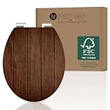 instmaier WC Sitz mit Motiv | Dunkles Holz | Toilettensitz mit Absenkautomatik | Klodeckel aus MDF-Holz | geprüft nachhaltig mit FSC-Zertifizierung | Pflegeleichte Toilettenbrille