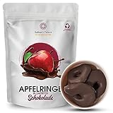 Sultan’s Palace Apfelringe in Zartbitter Schokolade - 200g – Versand mit Kühlpads bei hohen Temperaturen – Schoko Früchte - Premium Qualität - Geschenkidee – Zartschmelzende Schokolade
