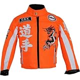 MDM Kinder Racing Motorradjacke in Neon Orange (DE/NL/SE/PL, Numerisch, 164, Regular)