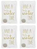 Handwärmer Taschenwärmer Sets wiederverwendbar, Wärmepad für kalte Tage und für unterwegs, Wärmeknickkissen mit tollen Motiven (4er-Set Winter Time)