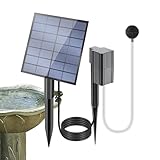 Solar-Teichbelüfter, solarbetriebene Aquarium-Luftpumpe mit Blasenstein, 3 Sauerstoff-Modi für Fischtank im Freien, Schwimmbad, Gartenwasser