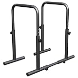 GORILLA SPORTS® Dip Barren - Verstellbar, 80-100 cm, Rutschfest, Stahl, bis 500 kg, Schwarz - Parallettes, Dip Station, Fitness Push Up Stangen, Calisthenics Equipment für Zuhause