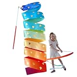 Tanzband – Band Für Rhythmische Gymnastik, Regenbogen-Seidenband | 1,5 M Langer Tänzerstab, Geschenktüten, Kinder-Gymnastikband Mit Herzmuster Zum Tanzen