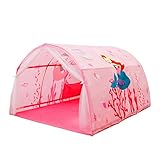RongXuan Kinder Tunnel mit Netzvorhang für Hochbett Halbhochbett Etagenbett breite 100cm Rosa