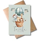WBdesignz Niedliche Taufkarte mit Umschlag - Zur Taufe Alles Liebe - Liebevolle Glückwünsche zur Taufe Herrliche Geschenkkarte für Täufling Eltern Paten (DIN A6)