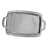 TOYANDONA Metall Servierplatte mit Griffen Mehrzweck Snack Tablett für Wohnzimmer und Küche Langlebiges Gesundes Material Praktische Tragbarkeit und Elegante Tischdeko