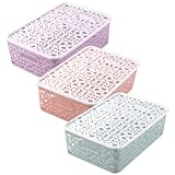 Tofficu 3 Stück Stapelbare Aufbewahrungskörbe aus Pp mit Deckel Große Kunststoffboxen für Küche Wohnzimmer und Schreibtisch Platzsparend und Transportabel